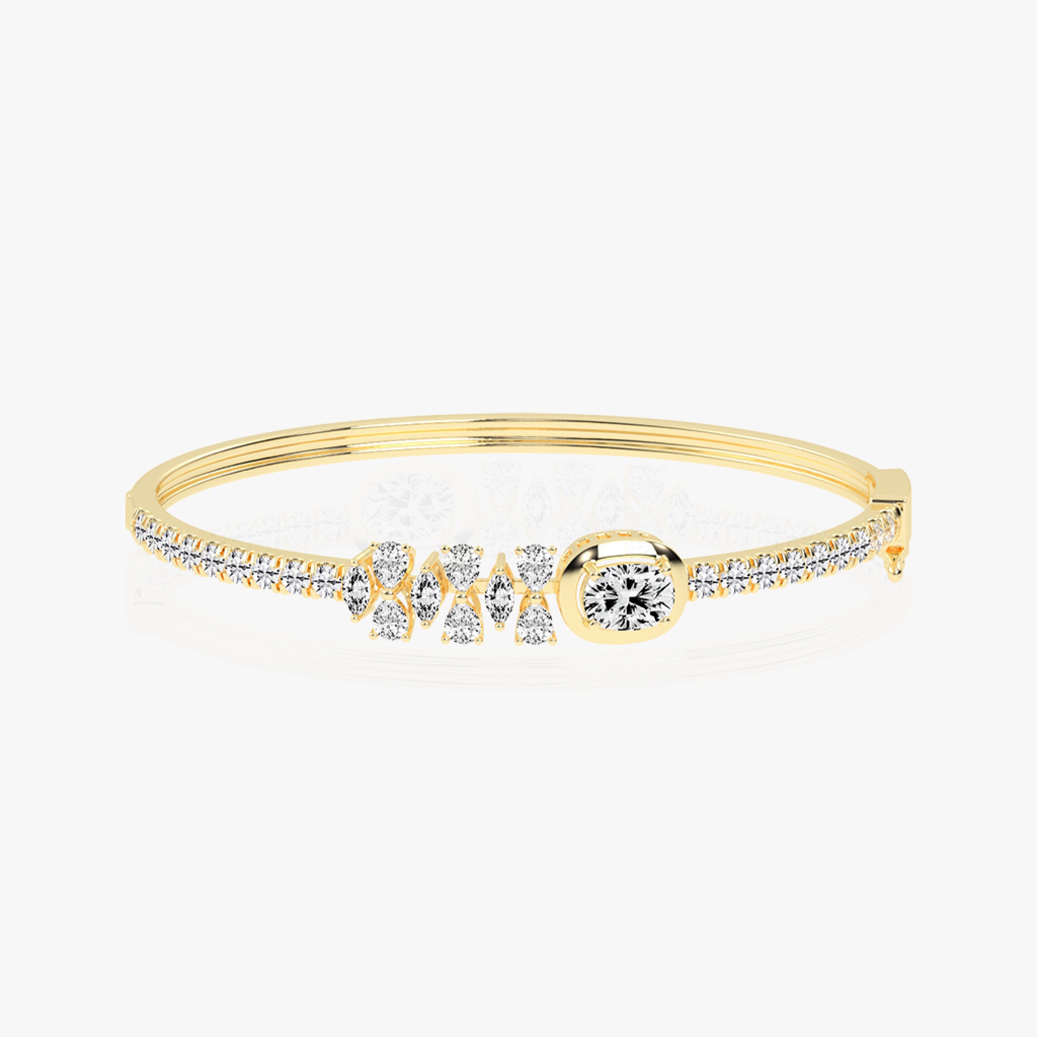 Scintillating Modern Diamond Bangle